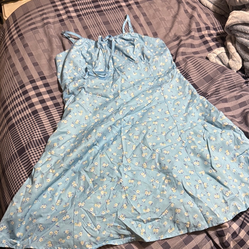 SHEIN Blue Floral Mini Dress